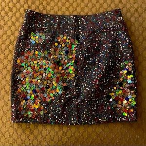 Maeve by Anthropologie Skirt, Size 10, Gray Beaded.